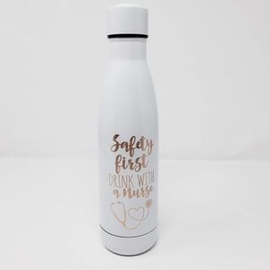 NWT Nurse White and Rose Gold Water Bottle